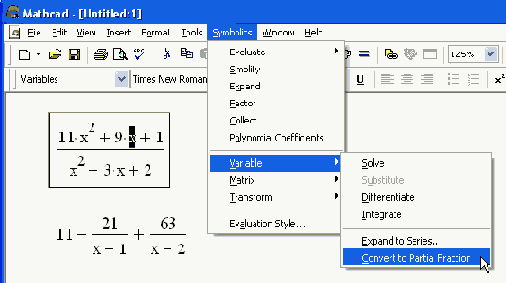 
5.2.7. Разложение на элементарные дроби (Convert to Partial Fractions)
